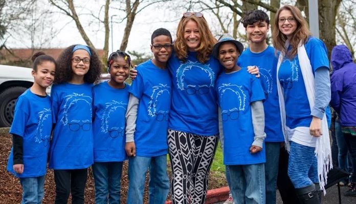 This March 20, 2016, photo shows the Hart family of Woodland, WA, at a Bernie Sanders rally in Vancouver, WA. (Source: Tristan Fortsch/KATU News via AP)