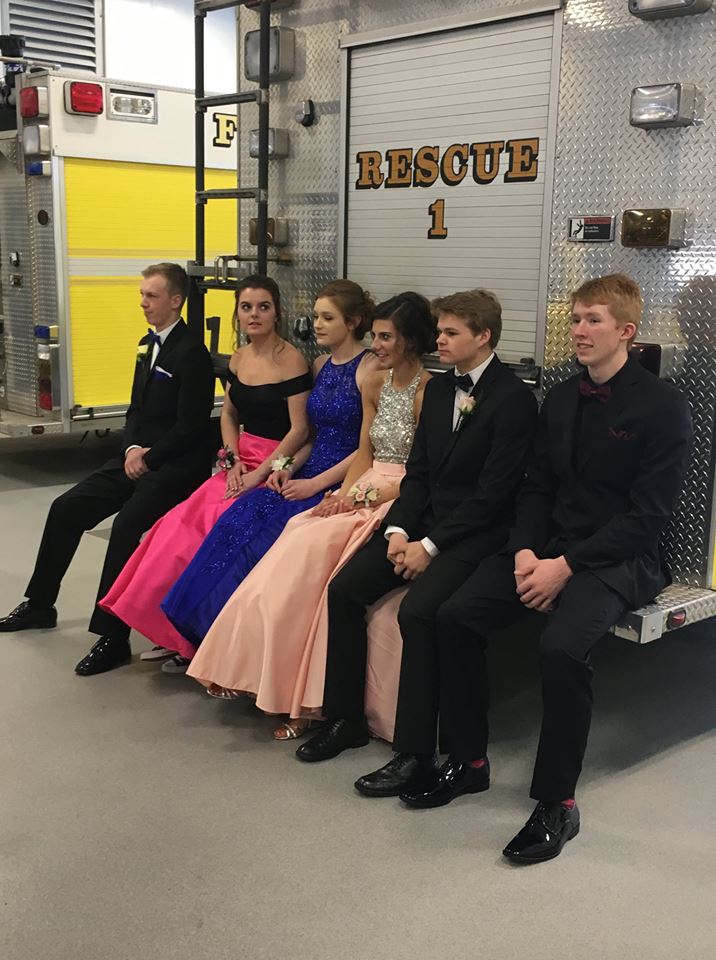The Forest Lake Fire Department opened its firehouse for three hours on Saturday so the students could pose for prom pictures. (Source: Forest Lake Fire Department)