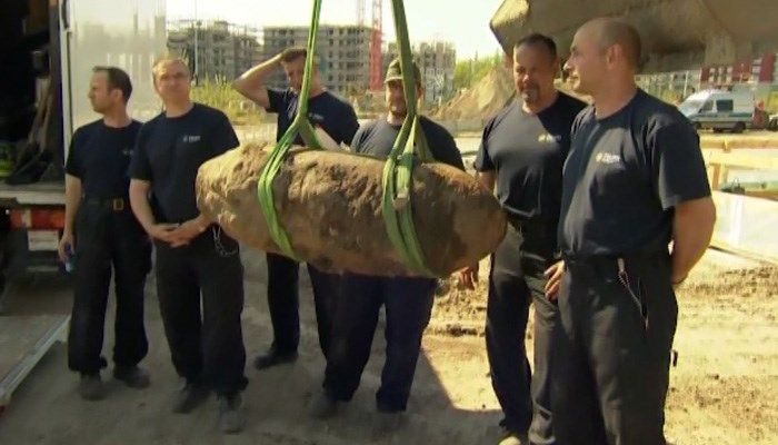 The 1,100 pound bomb was safely defused by police after the mass evacuation. (Source: Berlin Police/CNN)