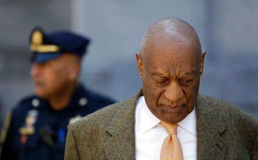 (AP Photo/Matt Slocum). Bill Cosby departs after his sexual assault trial, Monday, April 23, 2018, at the Montgomery County Courthouse in Norristown.