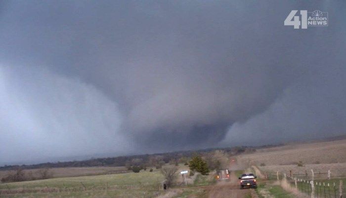 Thankfully, no one was injured in the tornado outbreak. (Source: KSHB/CNN)