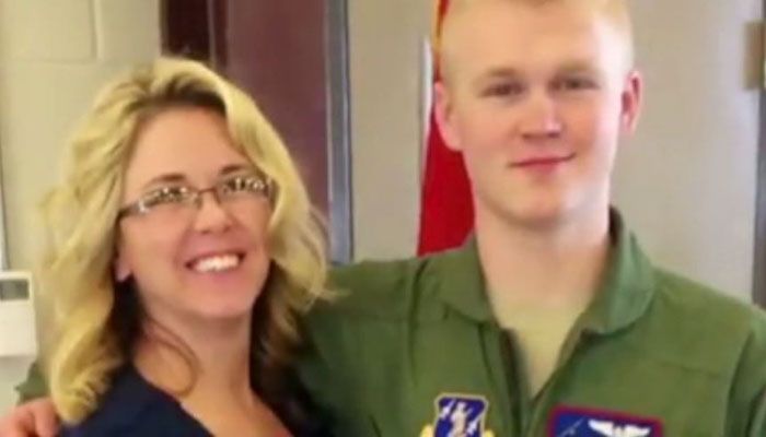 Cody Harter, 23, (right) was in traffic and got into an argument with another driver on the road’s shoulder before he was stabbed in the chest, witnesses say. (Source: Harter Family/WDAF/CNN)