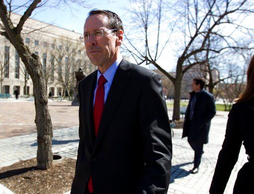 (AP Photo/Jose Luis Magana, File). FILE- In this March 22, 2018, file photo, AT&amp;T CEO Randall Stephenson leaves the federal courthouse in Washington. The judge presiding over the government's legal effort to block AT&amp;T's purchase of Time Warner...