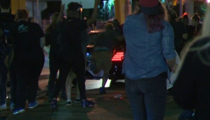 Police are searching for the driver of the vehicle. No one was injured. (Source: WTAE/CNN)