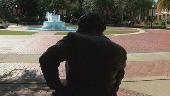 Francis Eppes was once commemorated as the founder of Florida State, and until early Thursday morning his statue was on the school's Westcott Plaza. (Source: WTXL, file)