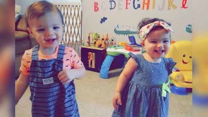 A family friend identified the twins as Elijah (left) and Elyssa, who would have turned 2 in August. (Source: GoFundMe)