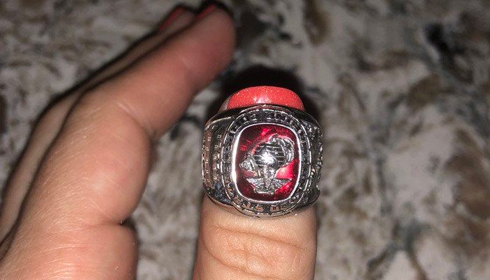 The Marine Corps ring was found on the beach in Siesta Key, FL. (Source: Facebook/Suzanne Rogers)