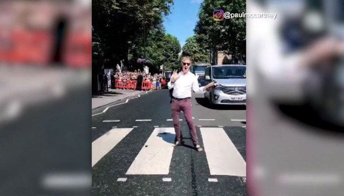 The former Beatle turned heads in the famous London crosswalk. (Source: Instagram/@paulmccartney/CNN)
