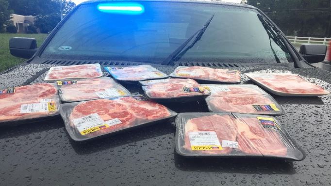 The allegedly stolen ribeye steaks were worth more than $150, according to deputies. (Source: Nash County Sheriff's Department/Facebook)