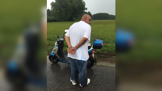 The steaks were found in the suspect's pants legs and crotch area, according to a captain with the sheriff's department. (Source: Nash County Sheriff's Department/Facebook)