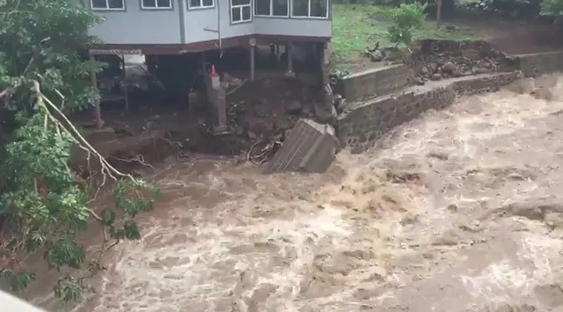 On Maui, raging floodwaters were responsible for damaging several homes. (Image: Brandy Baltazar)